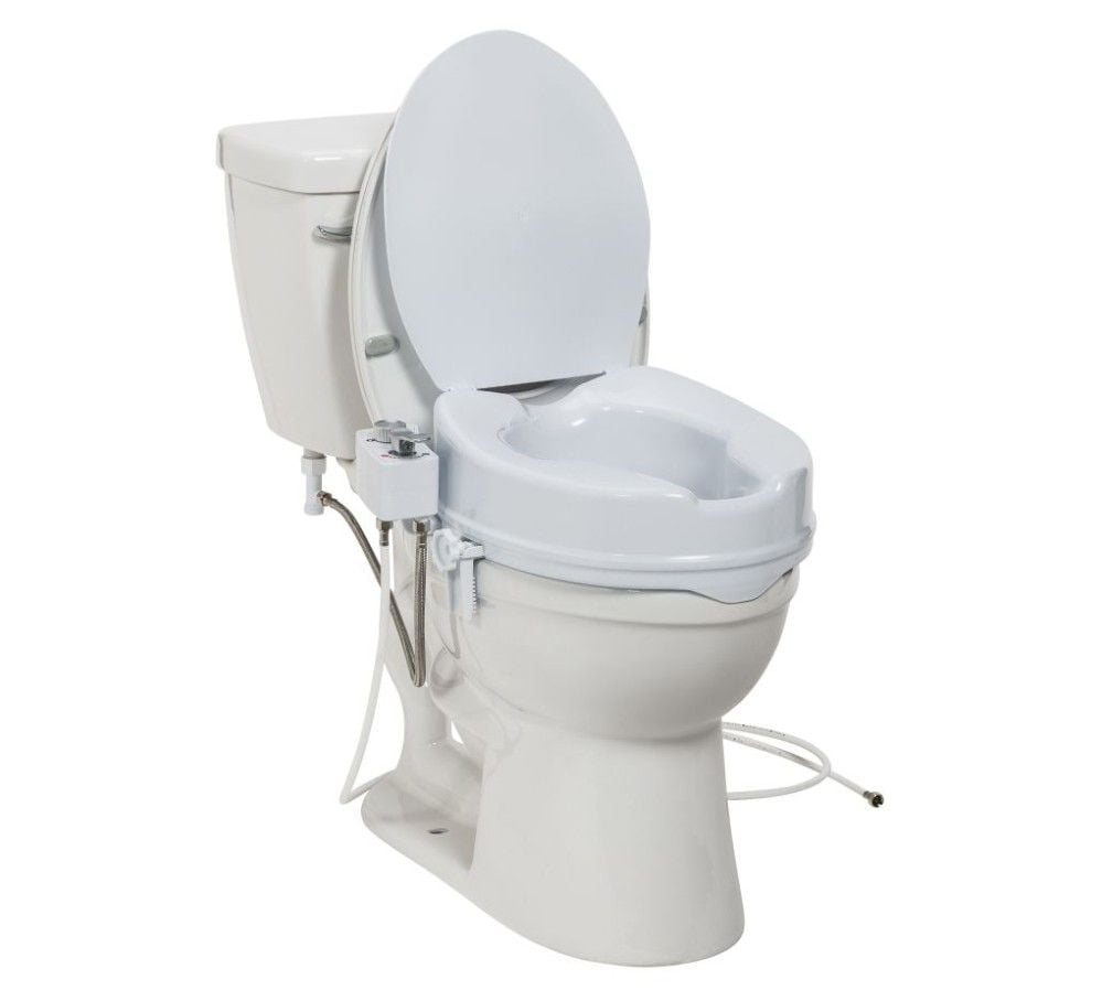Drive Medical PreserveTech Raised Toilet Seat with Bidet - Warm and Ambient Water