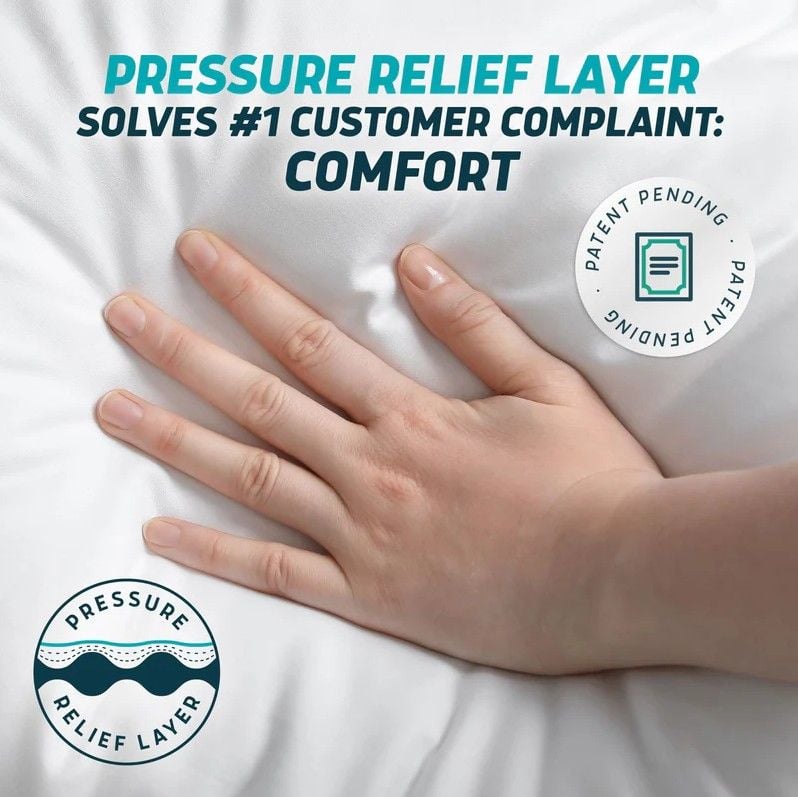 Pressure relief layer solves #1 customer complaint: comfort