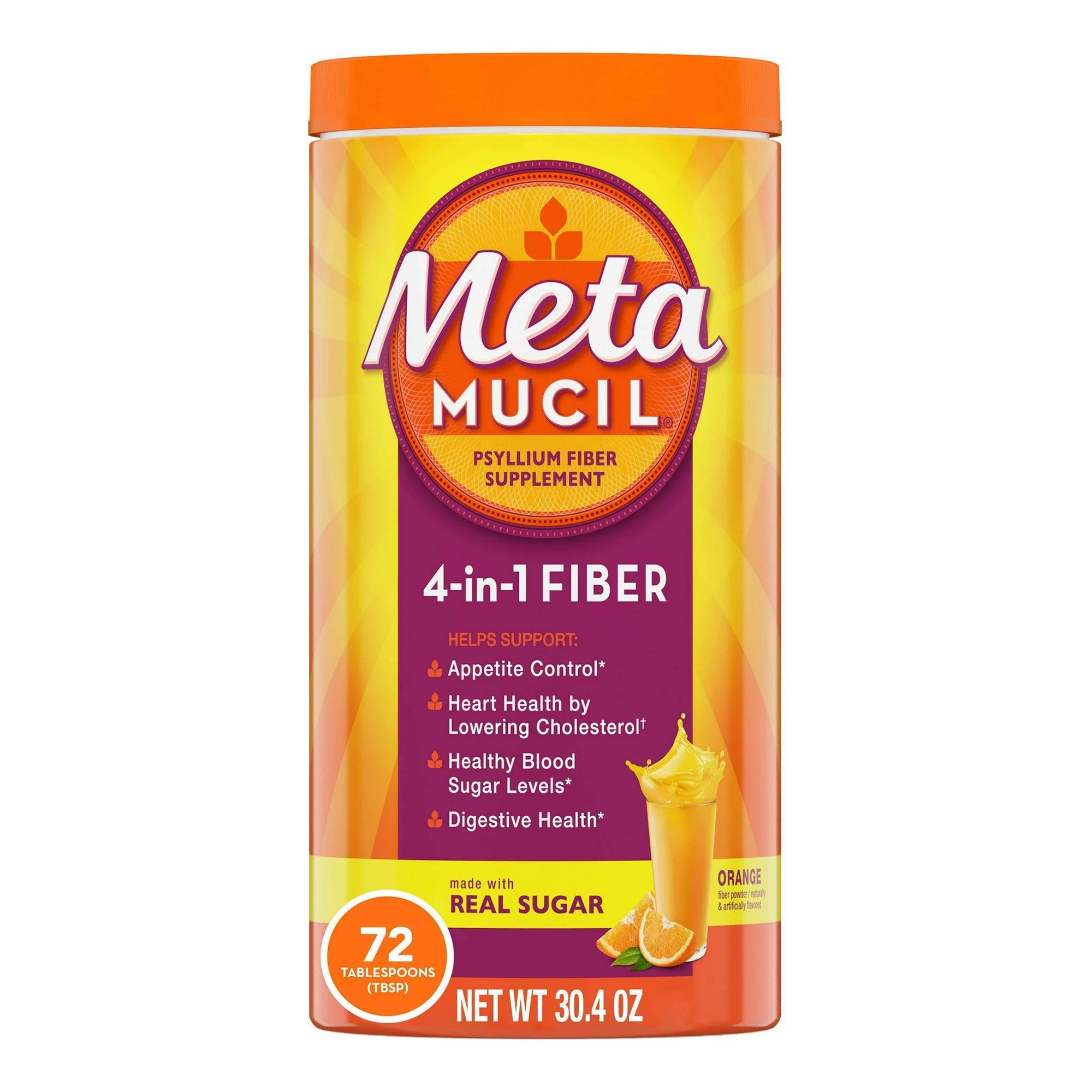 Metamucil Real Sugar Orange Smooth Powder