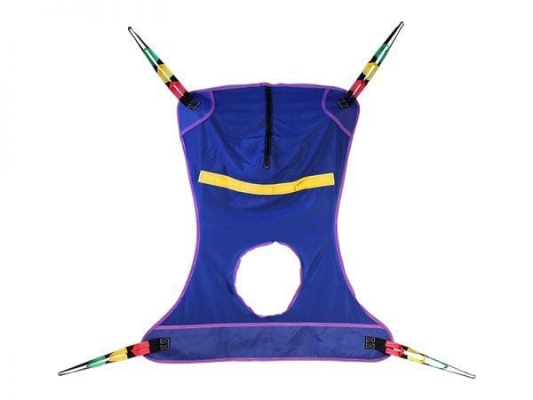 Mesh with commode opening.