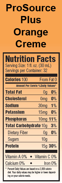 Orange Creme Nutrition Facts