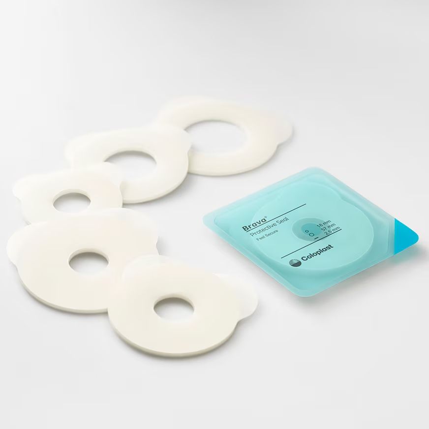 Ring of opened seals next to packaged seal