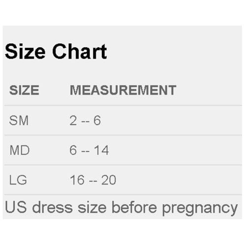 Maternity Support Belt Size Chart