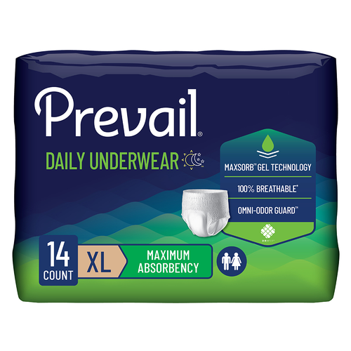 Prevail Daily Underwear for Men and Women, XL