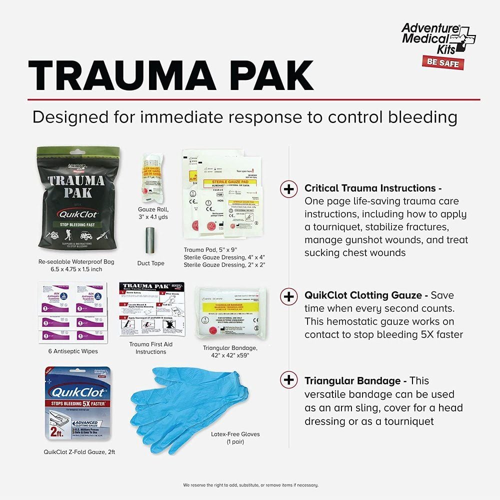 Trauma Pak with QuikClot Contents