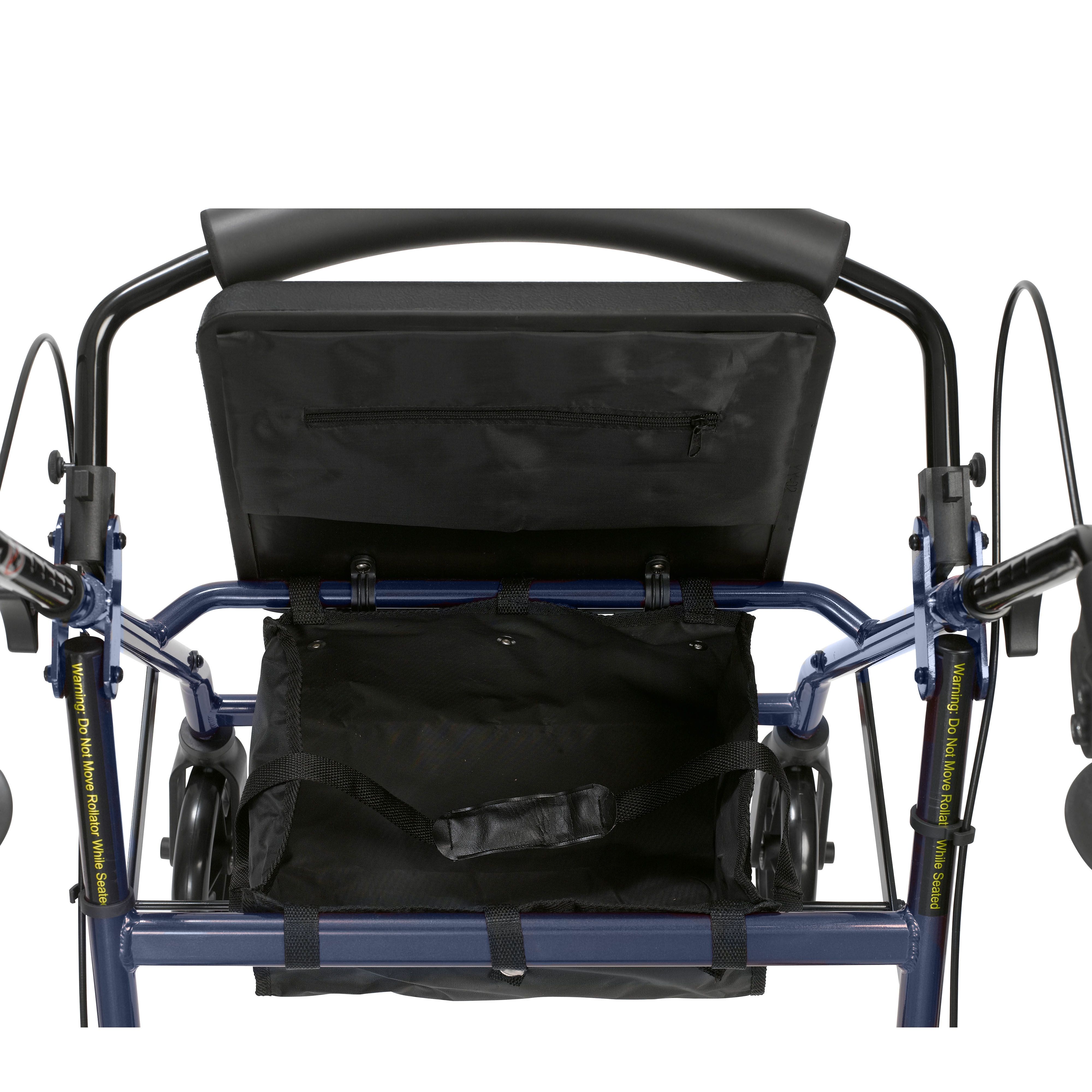 Drive Medical Aluminum Rollator Walker, Folding Back Support