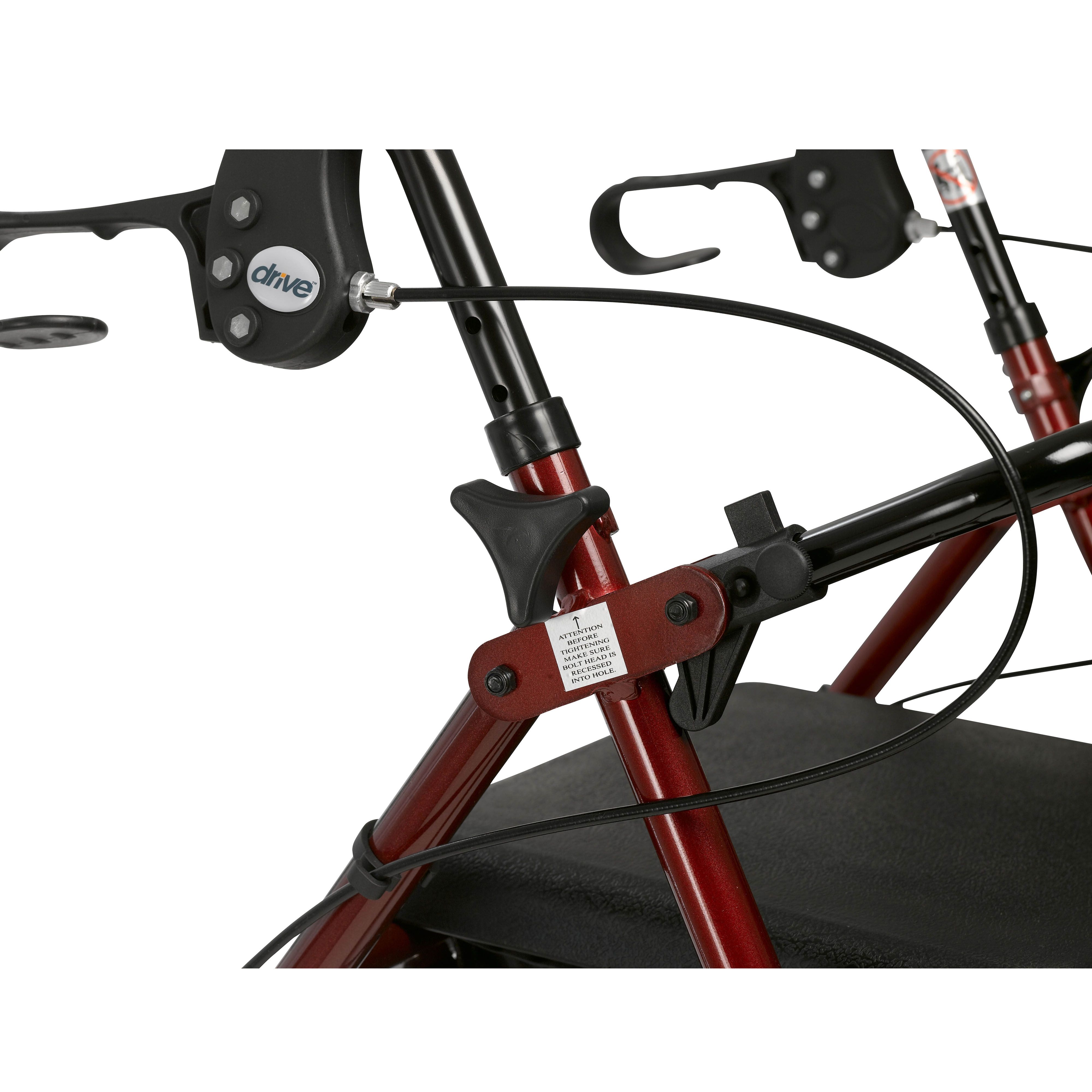 Image 13 of Aluminum Rollator with Fold Up and Removable Back Support Padded Seat 7.5" Casters with Loop Locks