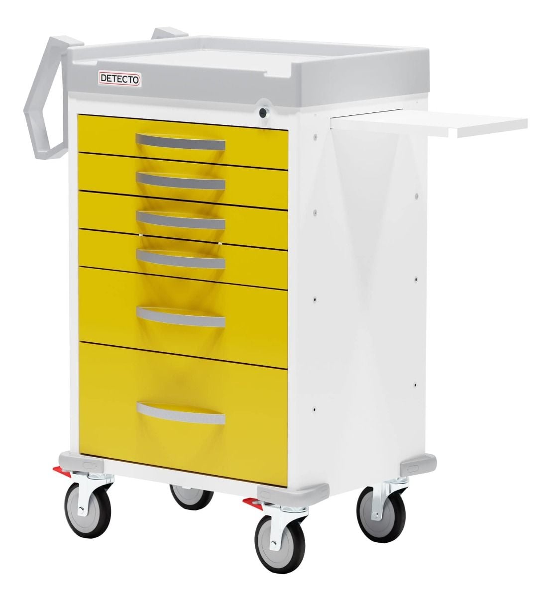 6 Drawer Cart, Keyed Lock, Yellow
