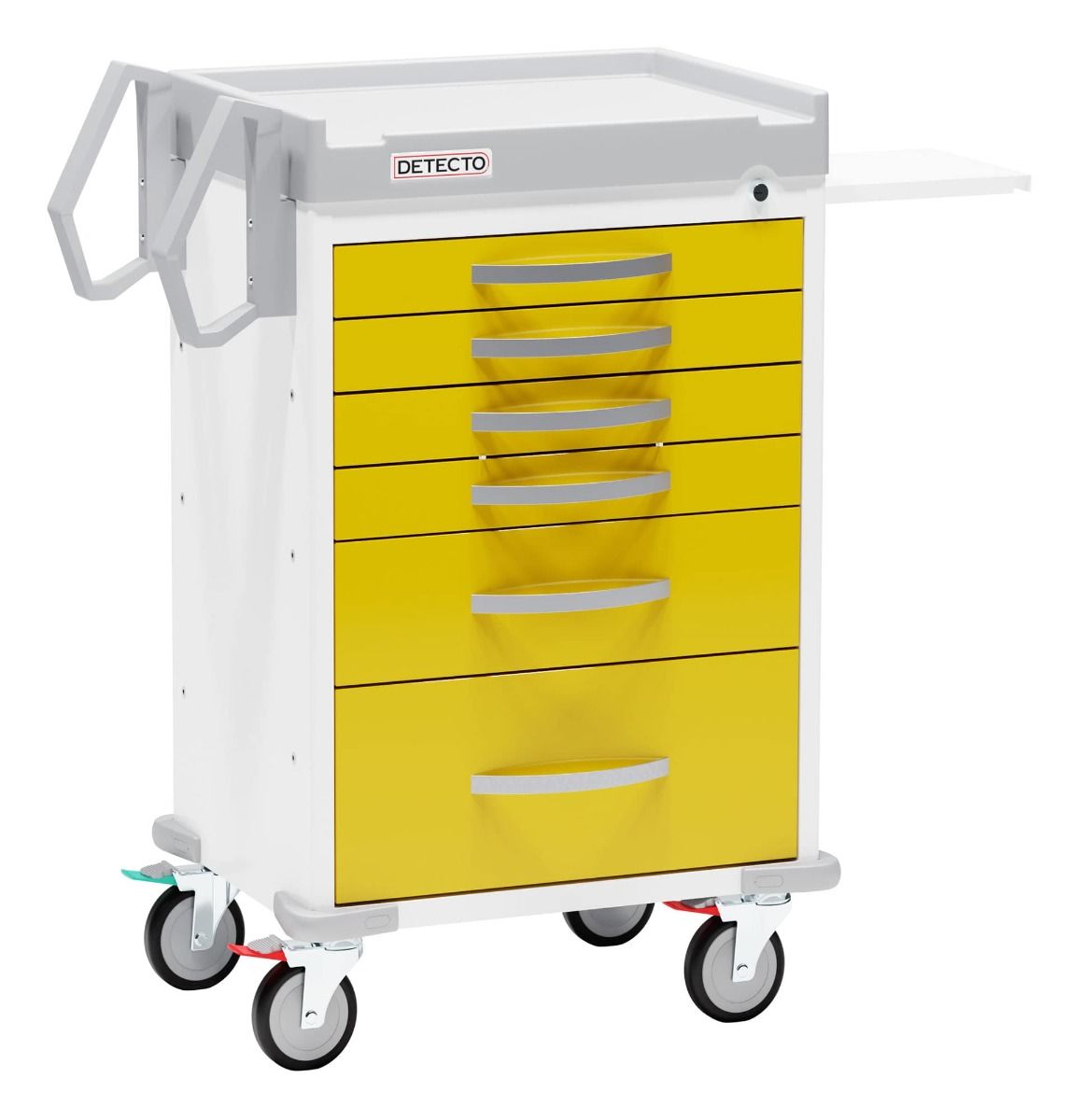 6 Drawer Cart, Keyed Lock, Yellow