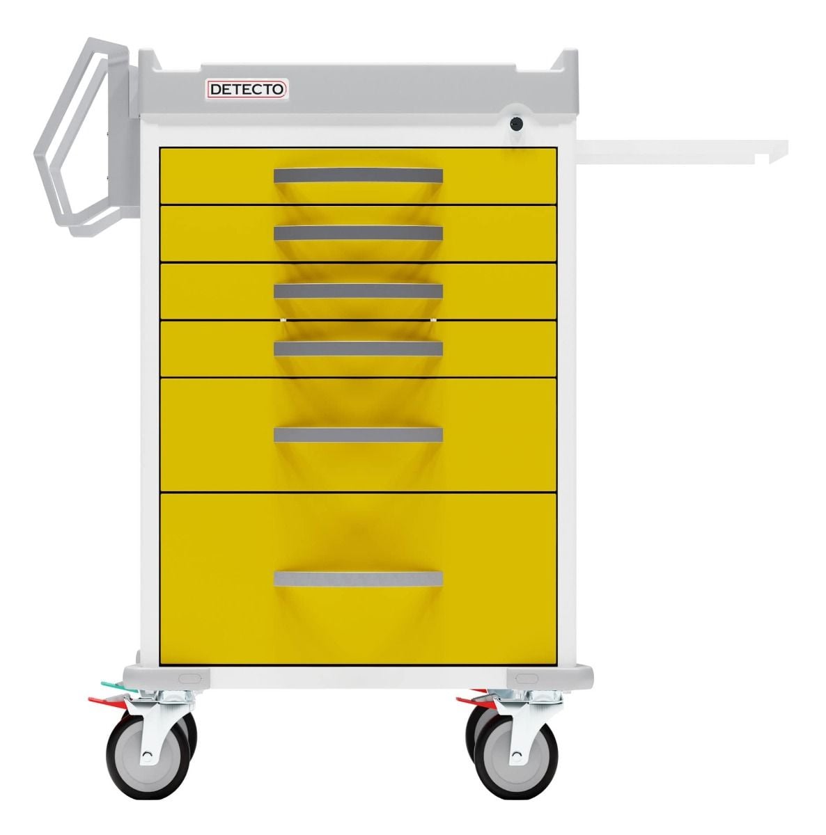 6 Drawer Cart, Keyed Lock, Yellow