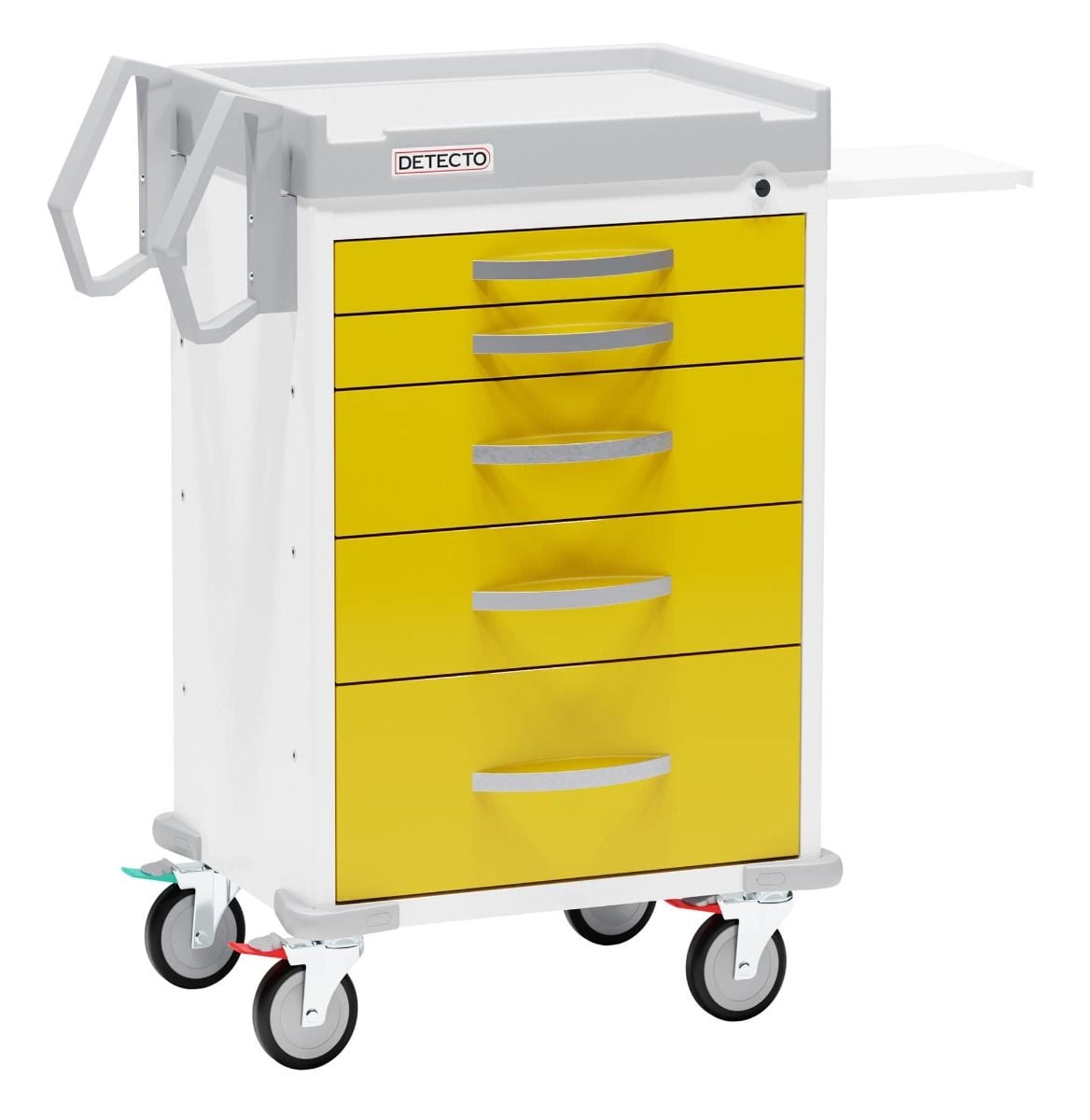 5-Drawer Cart, Keyed Lock, Yellow