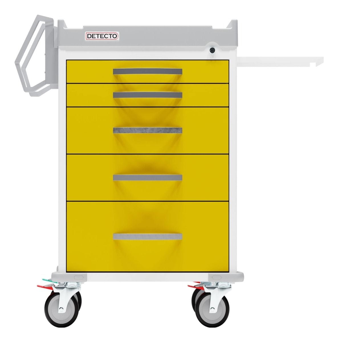 5-Drawer Cart, Keyed Lock, Yellow