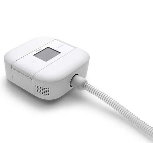 Phillips Respironics DreamStation Go with CPAP Tubing Hose Connected