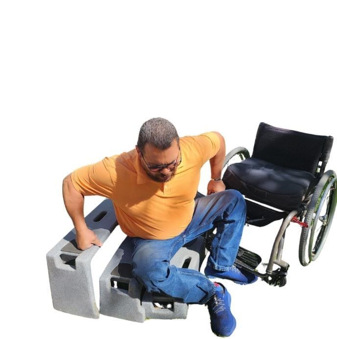 Man Using ResQUp To Return Sit in A Wheelchair