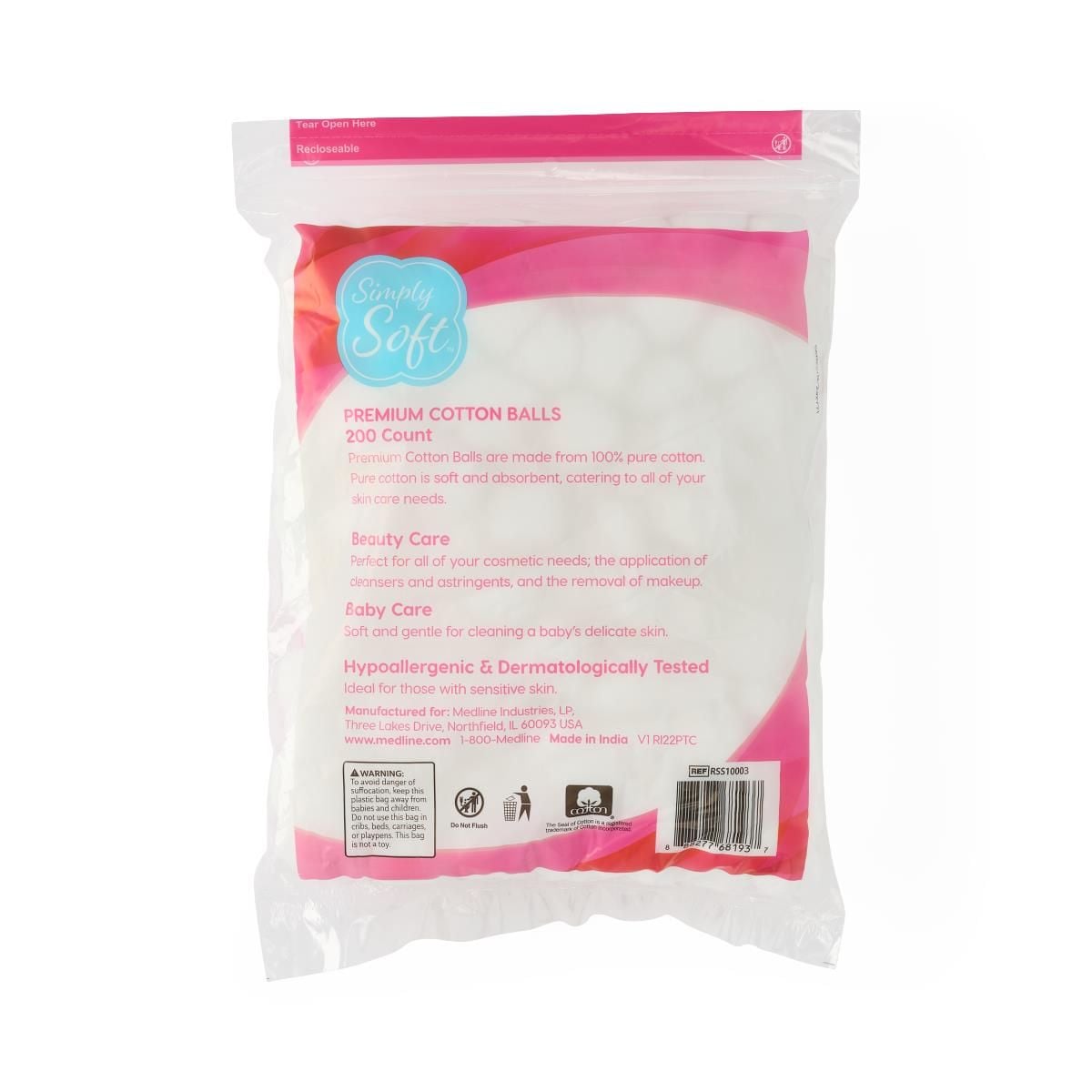 Jumbo Cotton Balls in Bags of 200 (RSS10003Z)