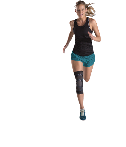 Woman wearing the TriZone Knee Brace