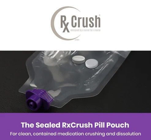 The sealed RXCrush pill pouch