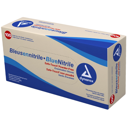 BlueNitrile Exam Gloves Powder Packaging