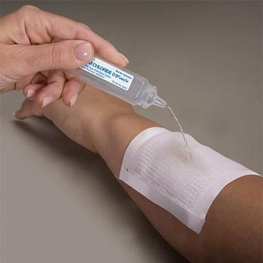 Saline solution in use.