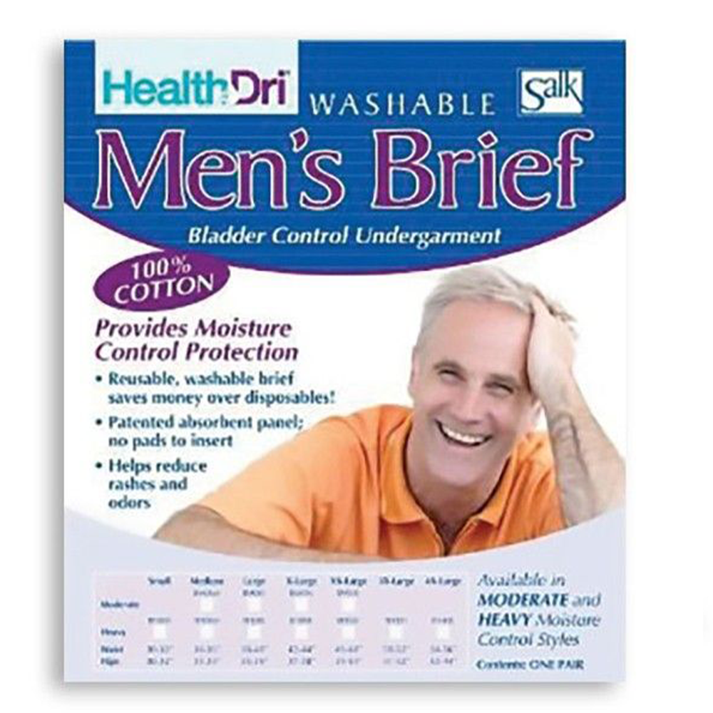 Salk HealthDri Men's Washable Briefs - Heavy Absorbency