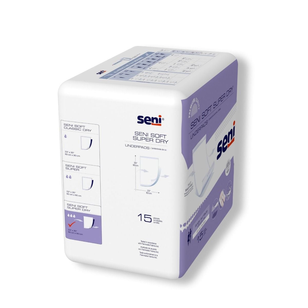 Seni Soft Underpads Light Absorbency Package, Left Side View