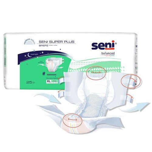 Seni Super Plus Briefs, extra large, 25 pack