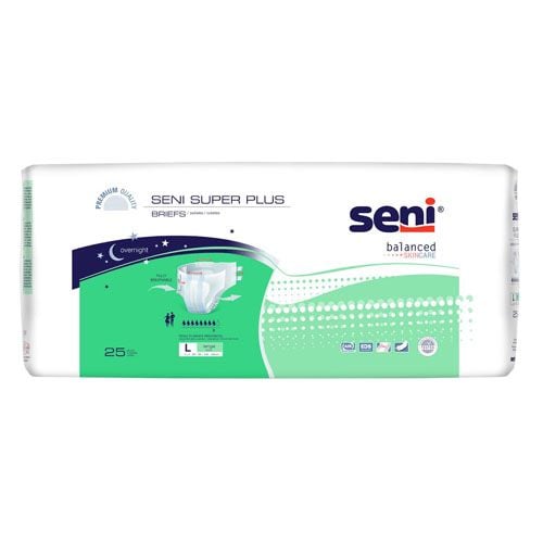 Seni Super Plus Briefs, large 25 pack, package only