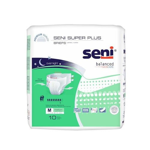 Seni Super Plus Briefs, medium 10 pack, package only