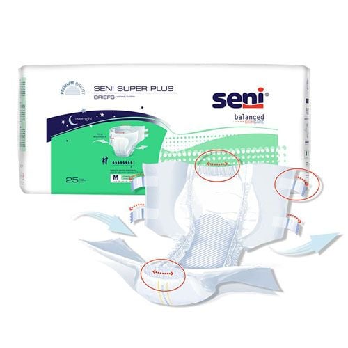 Seni Super Plus Briefs, medium, 25 pack