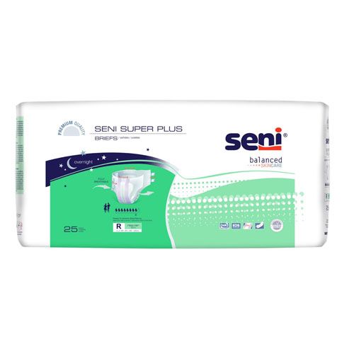 Seni Super Plus Briefs, regular 25 pack, package only