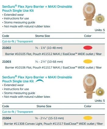 Catalog/Size/Color Chart