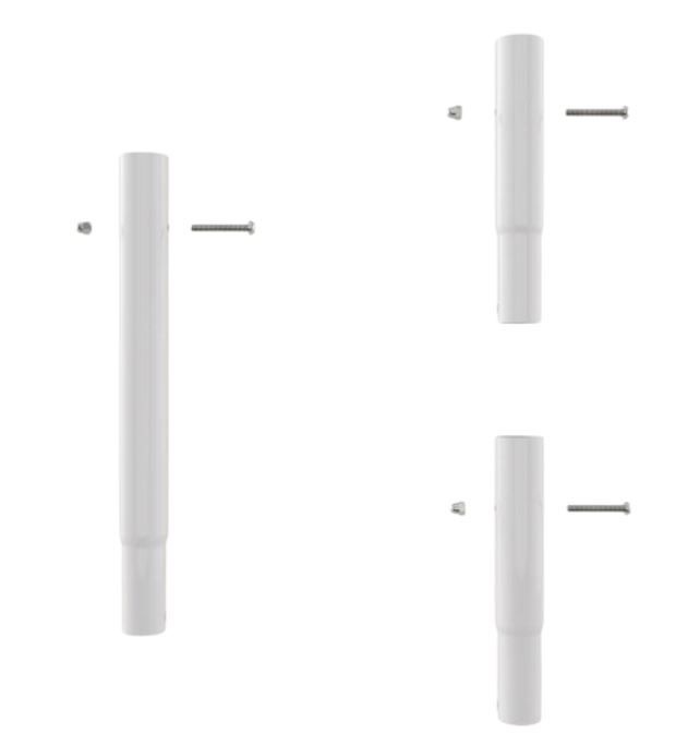 3 White Pole Height Extenders