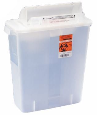 Image 1 of 3 Gallon SharpStar In-Room Translucent Base Horizontal Entry Container - 8536SA
