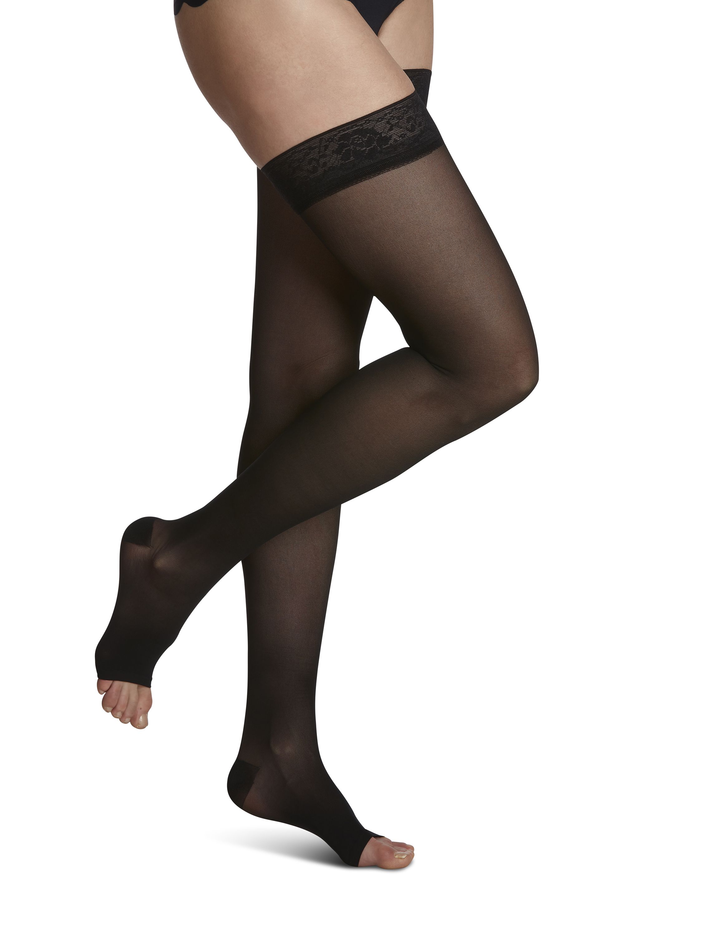 Sigvaris 783C Eversheer Thigh High Open Toe 30-40 mmHg Compression Socks Long Large