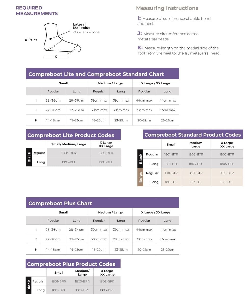 Size Chart and Measuring Instructions