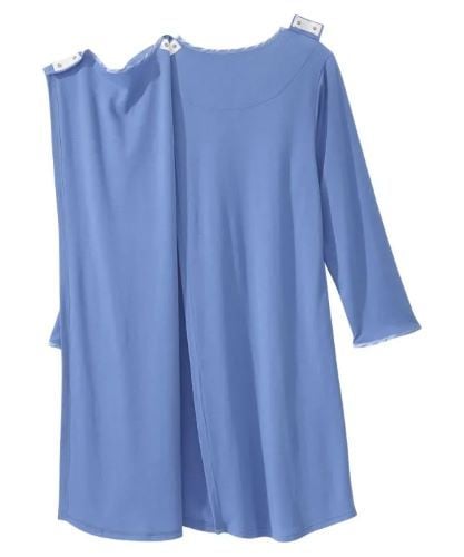Image 2 of Silverts Women's Open Back Henley Nightgown