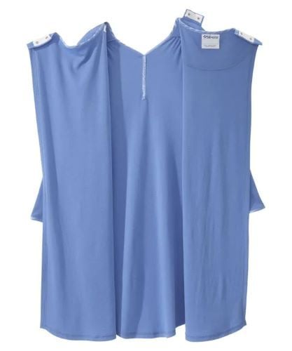 Image 3 of Silverts Women's Open Back Henley Nightgown