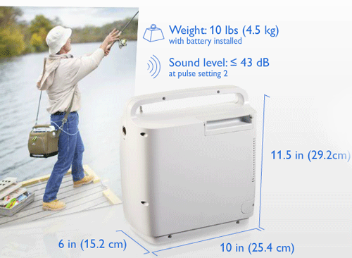 Features for SimplyGo Portable Oxygen Concentrator