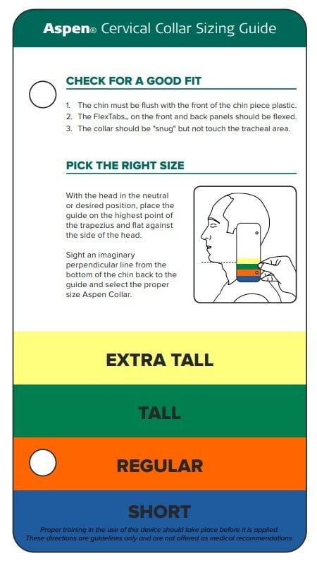 Aspen Cervical Collar Sizing Guide