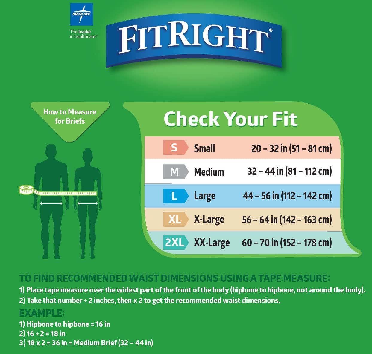 FitRight Size Chart