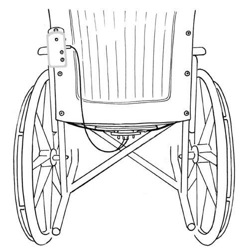 Illustration of ChairPro alarm in use on a wheelchair