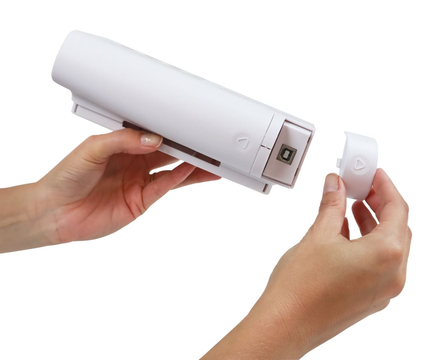 Woman assembling remote