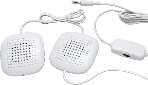 The Sound Oasis Sleep Therapy speakers without the pillow.