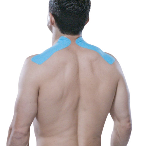 Sports tape on shoulders