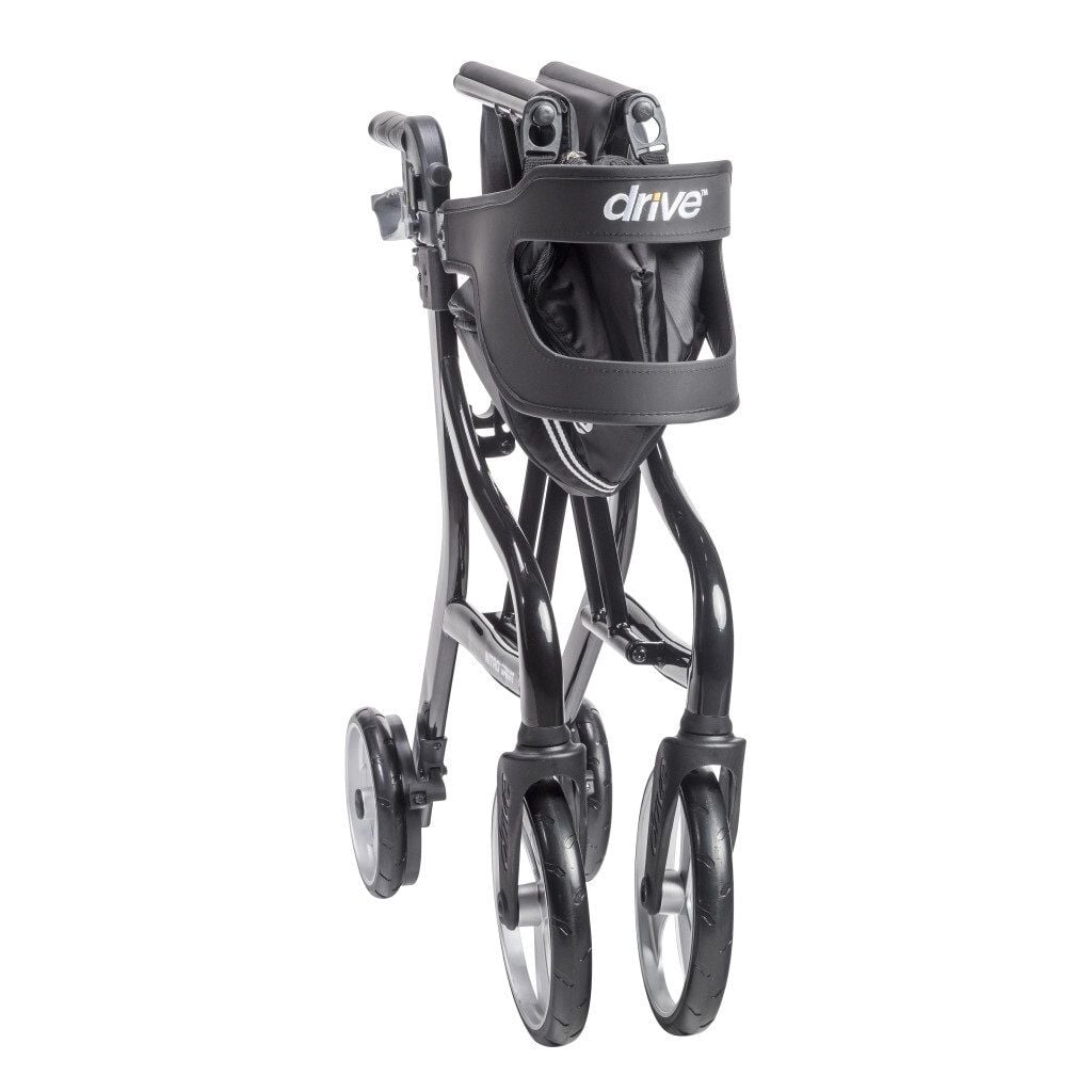 Standard Black Rollator in Folded Position