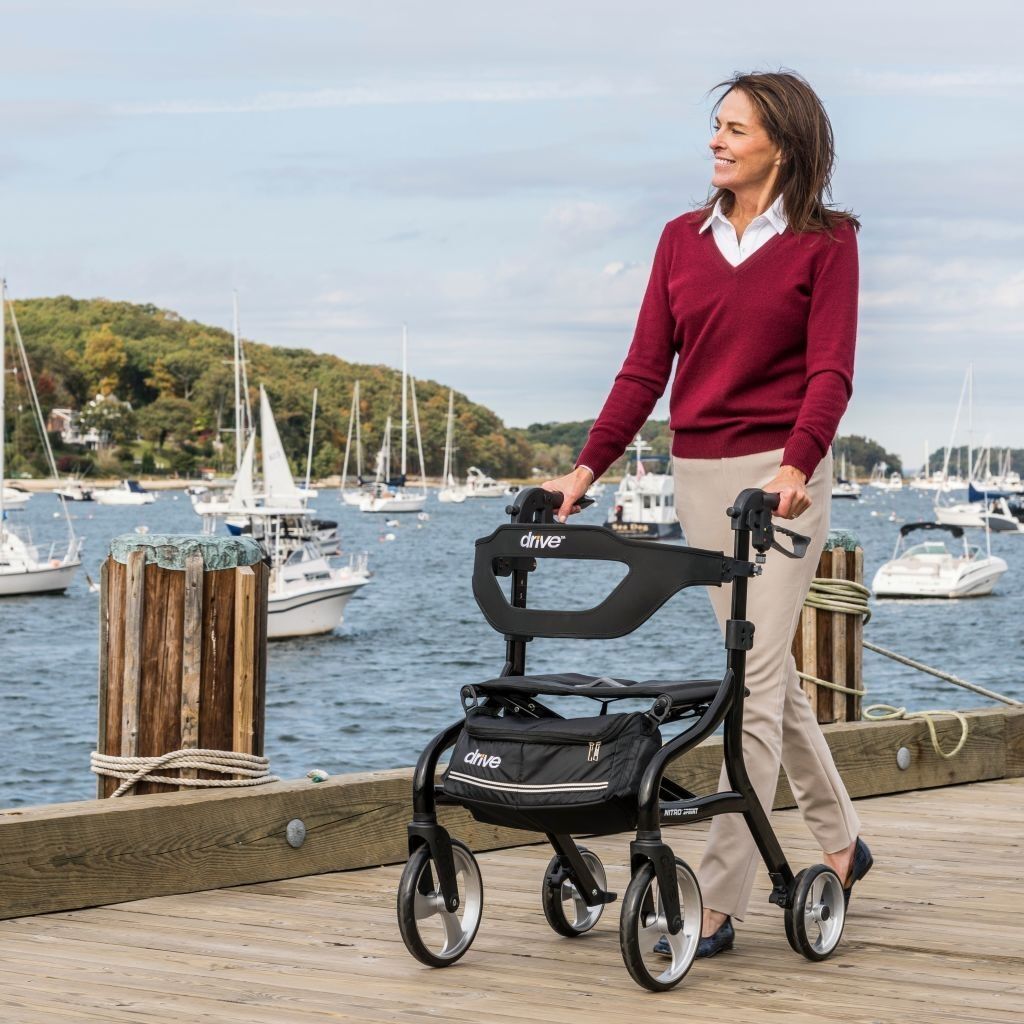 Walking With the Standard Black Rollator