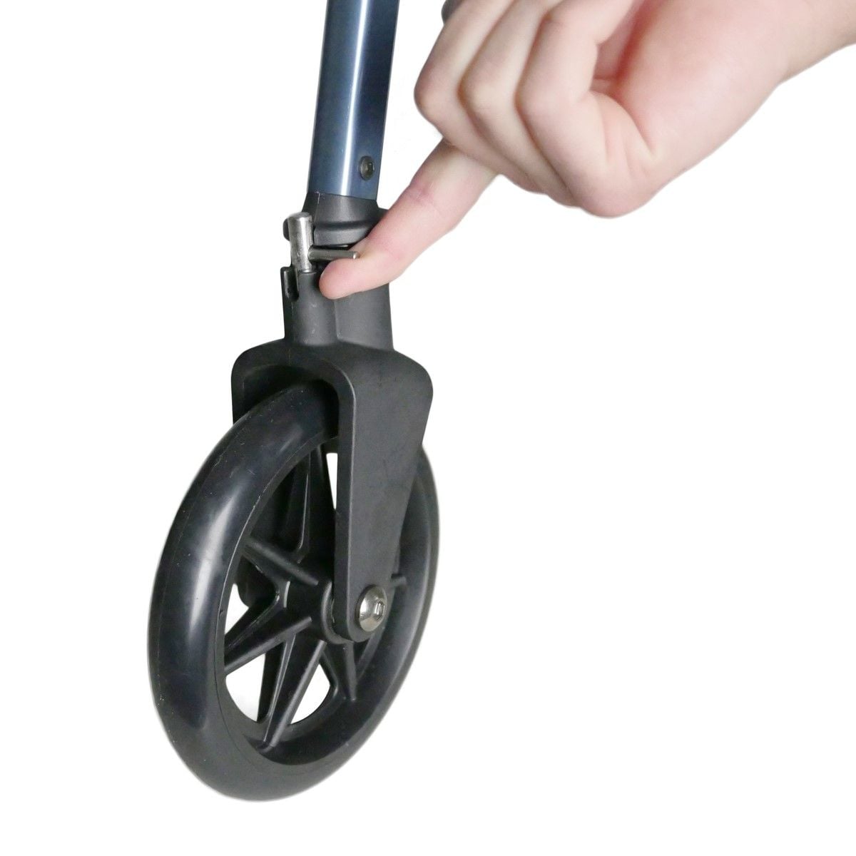 User adjusts a Locking Swivel Wheel
