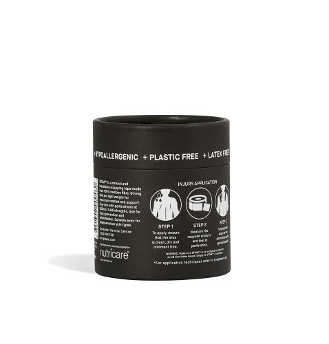 The back of the Strap Bamboo Body Tape in black packaging.