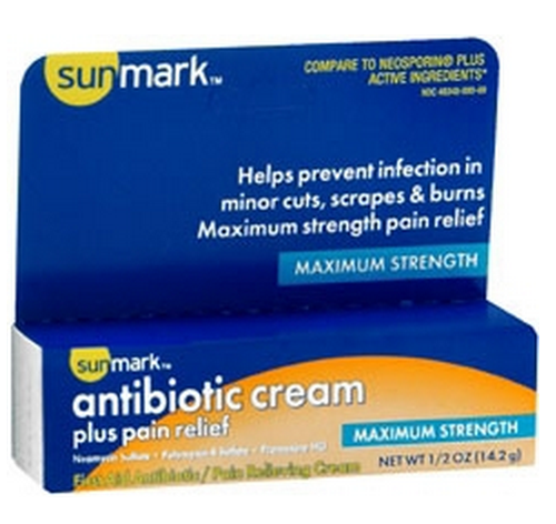 Sunmark Antibiotic Cream Plus Pain Relief