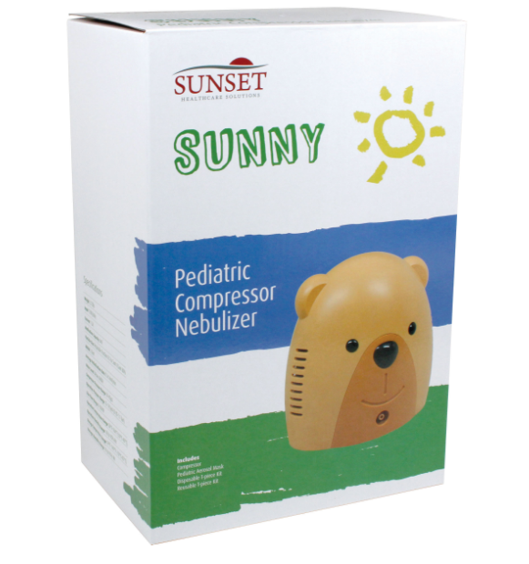 Image 1 of Sunset Pediatric Bear Compressor Nebulizer with Disposable Mask